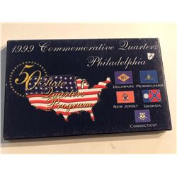 1999 PHILADELPHIA Edition State Quarters Set IL DE PA NJ GA CT in Original Package with Paperwork