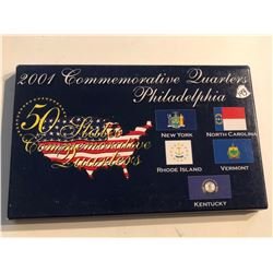 2001 PHILADELPHIA Edition State Quarters Set IL NY NC RI VT KY in Original Package with Paperwork
