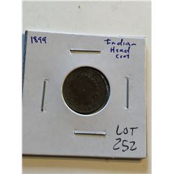 1899 Brown Indian Head Penny Nice Early US Coin