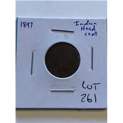 1897 Brown Indian Head Penny Nice Early US Coin