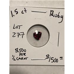 Extremely Rare Trilliant Cut 1.50 RUBY Investment *GEM QUALITY* Gemstone