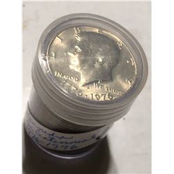 Roll of Brilliant Uncirculated 1976 Bicentennial Kennedy Half Dollars