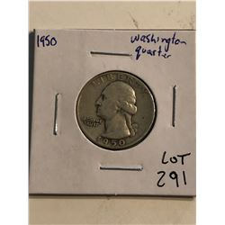 1950 P Washington Silver Quarter Nice Early US Coin