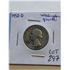 Image 1 : 1952 D Washington Silver Quarter Nice Early US Coin