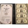 Image 1 : UNCUT 2009 1 Dollar Bill Sheet in Leather Binder with COA