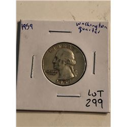 1959 Washington Silver Quarter Nice Early US Coin