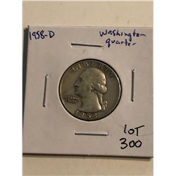 1958 D Washington Silver Quarter Nice Early US Coin