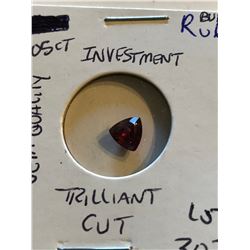 Extremely Rare 1.05 BURMA RUBY Investment *GEM QUALITY Trilliant Cut