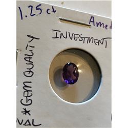 Rare 1.25 Carat Amethyst Investment *GEM QUALITY* Tested Natural Oval Cut