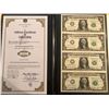 Image 1 : UNCUT 2009 1 Dollar Bill Sheet in Leather Binder with COA