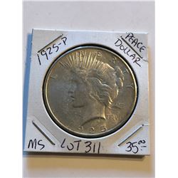 1925 P Silver Peace Dollar MS High Grade Beautiful US Coin