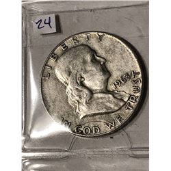 1963 D Silver Franklin Half Dollar Nice Early US Coin