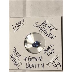 Large GEM 1.60 Carat BLUE SAPPHIRE GEM QUALITY Oval Cut Tested Natural