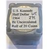 Brilliant Uncirculated Roll of 20 Total 1964 Kennedy Silver Half Dollars