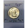 1963 D Brilliant Uncirculated MS  Fraklin Silver Half Dollar