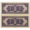 Image 2 : Bank of Local Railway of Shansi & Suiyuan 1934 Sequential Banknote Pair.