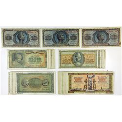 Bank of Greece. 1942-1944. Assortment of Issued Banknote  Lot of 38.