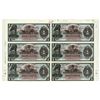 Image 1 : Banque De La Republique D'Haiti, 1919 Provisional Issue Uncut Partial Sheet of 6 Notes