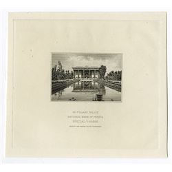 National Bank of Persia, ND (ca.1921) Proof Vignette of "40 Pillars Palace".