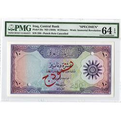 Central Bank of Iraq. ND (1959). Specimen Note.