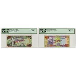 Bank of Jamaica. 1986-1994 Specimen Banknote Pair.