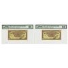 Image 1 : Banco Nacional Ultramarino, Macau. ND (1944). Sequential Issued Banknote Pair.