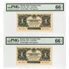 Image 1 : State Treasury Notes, 1934 High Grade Sequential Banknote Pair.