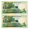Image 2 : Banque  Central de Tunisie. 1972. Sequential Pair of Issued Banknotes.
