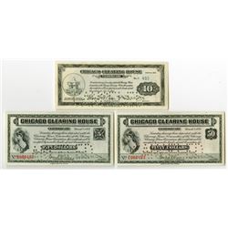 Chicago Clearing House Certificate, 1933 Depression Scrip Trio.