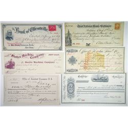 Lot of 15 different Issued and Unissued Checks from Mid-West to East Coast.