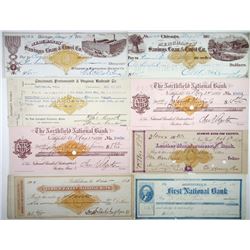 U.S. Revenue Imprinted Checks & Drafts, ca.1870-1880's from North Eastern States.