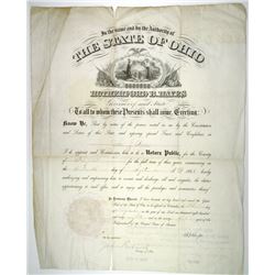 Rutherford B. Hayes. 19th U.S. President, 1868 Notary Public Appointment Document Signed ñR. B. Haye