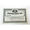 Image 1 : Montgomery National Bank of Norristown, ND (1920-30) Specimen Stock Certificate.