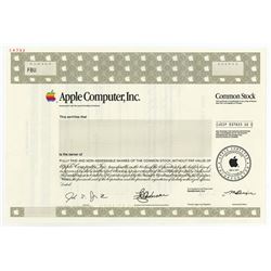 Apple Computer, Inc., 1998 Specimen Stock Certificate.