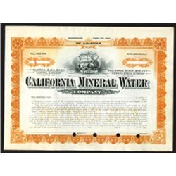 California Mineral Water Co., ca.1910, Specimen Stock.