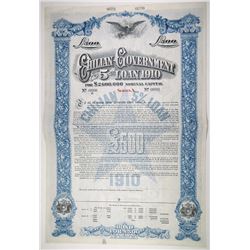 Chilean Government 5% Loan of 1910 Specimen Bond