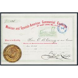 Mexican and Spanish-American Commercial Exchange Honorary Member Cert..