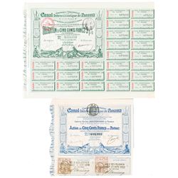 Canal Interoceanique de Panama, 1880-1884 Pair of Certificates