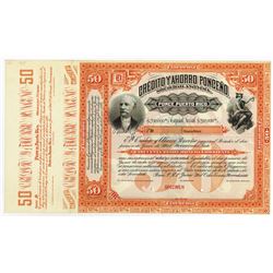 Credito y Ahorro Ponceno S.A. 1897, 50 Pesos Specimen Bond.