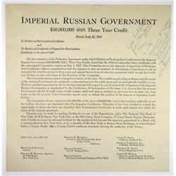 Imperial Russian Government, 1916-1927 Letters Pertaining to Redemption
