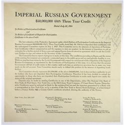 Imperial Russian Government, 1916-1927 Letters Pertaining to Redemption