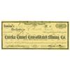 Image 1 : Eureka Tunnel Consolidated Mining Co., 1884 Issued Stock Certificate
