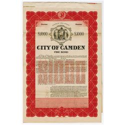 City of Camden, 1918 Specimen Bond