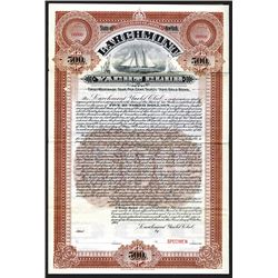 Larchmont Yacht Club, 1910 Specimen Bond with Racing Yacht Vignette