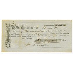 Franklin Canal Company (Authorized to Construct the lake Erie Rail road), ca.1840-1860 Issued Stock 