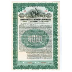 Fort Dodge, Des Moines & Southern Railroad Co., 1923 Specimen Bond