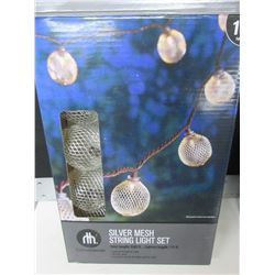New Silver Mesh String Light Set / tested working