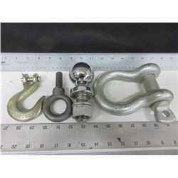 Large 8-1/2 ton Shackle / 2-5/16th Ball / Eye Hook and Winch Hook