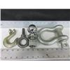 Image 1 : Large 8-1/2 ton Shackle / 2-5/16th Ball / Eye Hook and Winch Hook