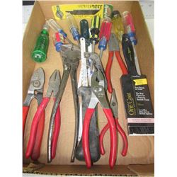 Flat full of Assorted Tools / Pliers , Screwdrivers Etc.